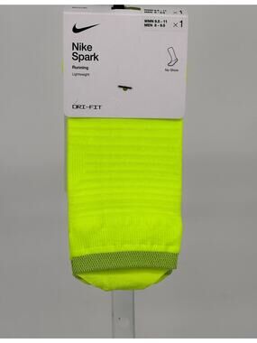 Nike Spark Lightweight No-Show Running Socks Mens 8-9.5 Neon Green Sweat Wicking